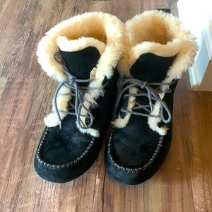 UGG black moccasin size 10